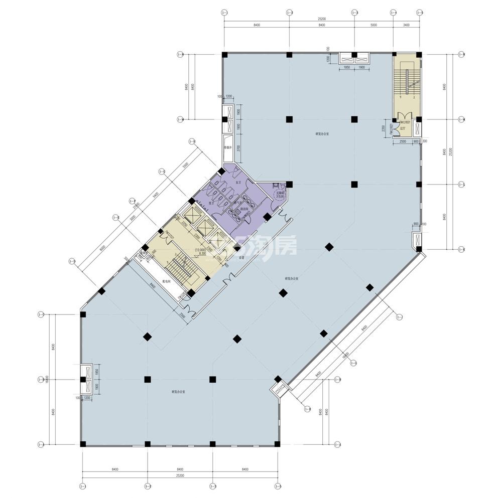 中兴物联研发大楼3#3—4层平面图